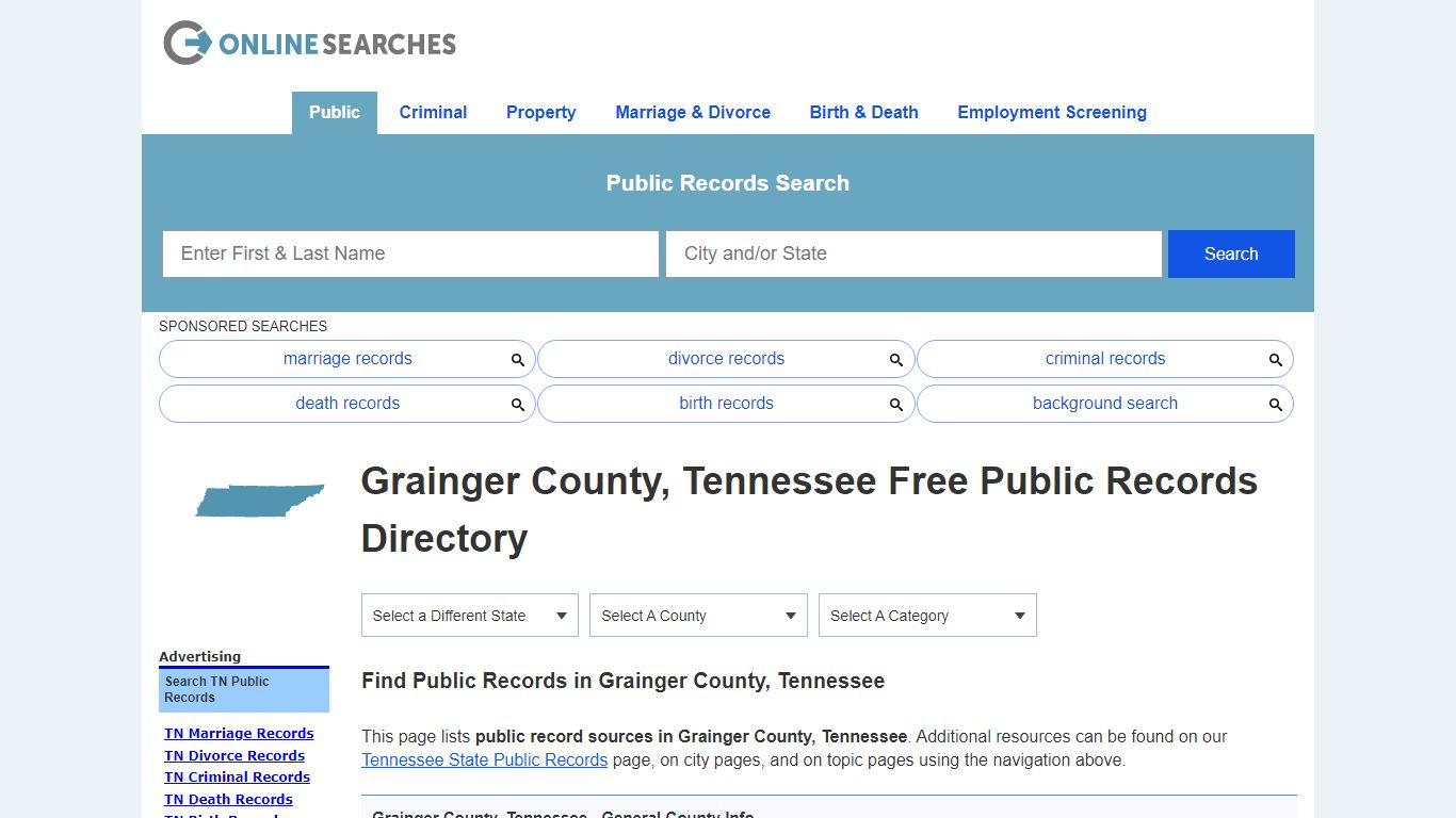 Grainger County, Tennessee Public Records Directory